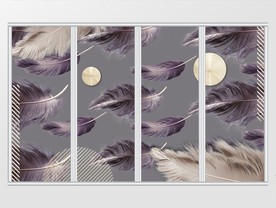 现代简约豪华羽毛移门