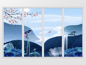 中式手绘山水情移门