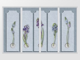 新中式花卉树枝移门