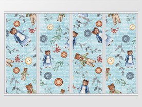 蓝色地中海卡通小熊移门