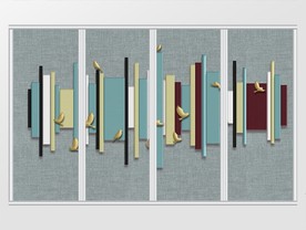 立体几何小鸟移门