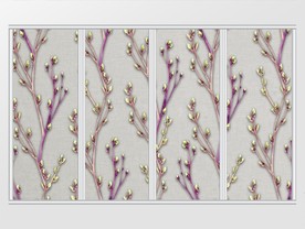 手绘欧式怀旧花卉移门