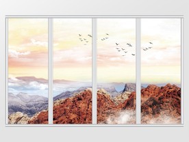 大理石纹山水移门