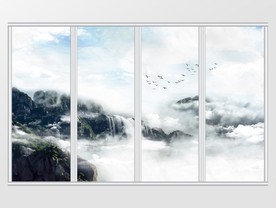 大理石纹山水移门