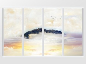 大理石纹山水移门