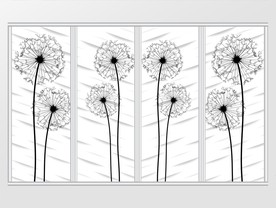 现代简约3D蒲公英花卉移门