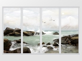 大理石纹山水移门