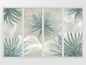 现代唯美简约手绘叶子移门