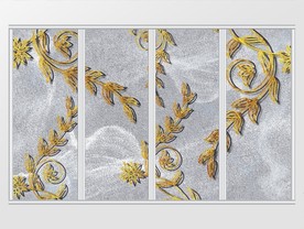 大气唯美抽象线条植物移门