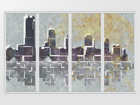 简约大气地球城市移门