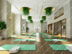 时尚健身房瑜伽室3D模型