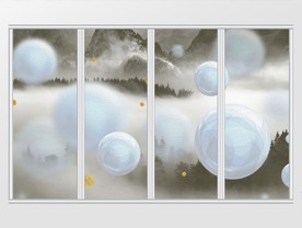 几何唯美简约抽象山水移门