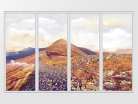 大理石纹山水风景移门