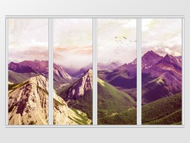 大理石纹山水风景移门