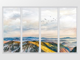 大理石纹山水风景移门