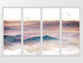 大理石纹山水风景移门