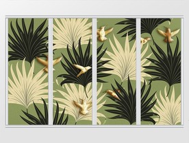 时尚水彩花卉移门