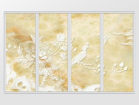 立体玉石浮雕移门