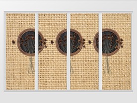 现代麻布背景创意干花移门