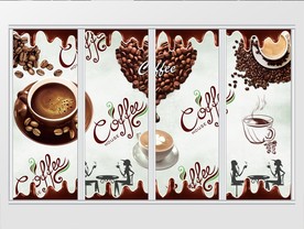 时尚咖啡下午茶移门