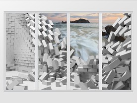 现代简约3D破洞墙移门