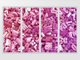 现代简约风粉色欧美英文字母移门