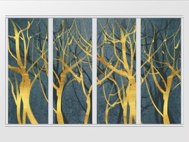 现代简约金色抽象树移门