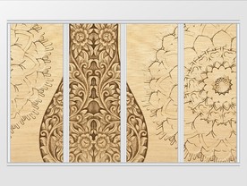 现代简约木刻花纹琵琶移门