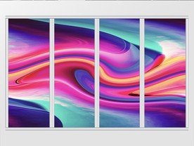 炫酷彩色抽象几何立体移门