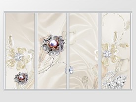 钻心珠宝花朵移门