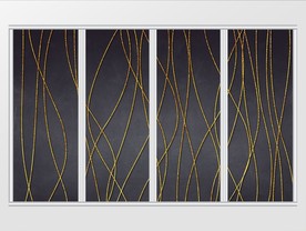 现代简约黑金不规则线条移门