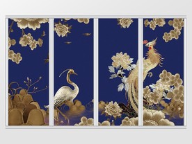 新中式唯美凤凰移门