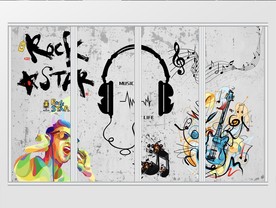 炫彩音乐梦想涂鸦移门