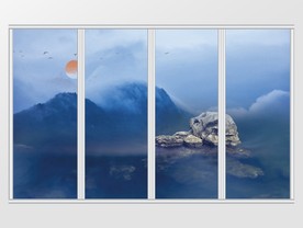 中式简洁风景移门
