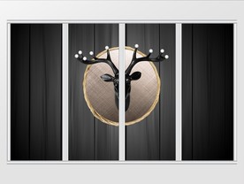 现代风木质创意麋鹿移门