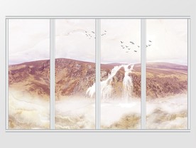 大理石纹风景移门