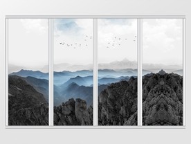 简约意境中式反色差大气山水移门