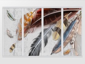 现代简约大气石壁纹羽毛移门