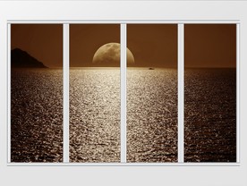 现代简约写实落日余晖移门