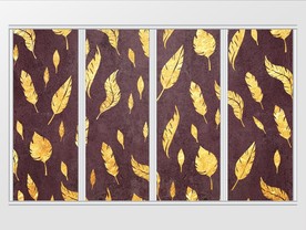 现代唯美简约金箔树叶移门