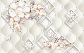 现代花卉背景墙