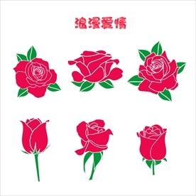 矢量玫瑰花花朵情人节爱情