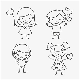 矢量卡通小孩小人baby孩子