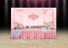 粉色婚礼签到区