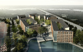 校园鸟瞰效果图