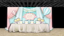 粉蓝色婚礼签到区