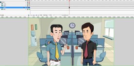 两个西装衬衫人物办公室对话可改