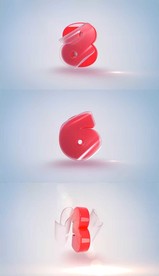 十秒红色三维倒计时出logo模