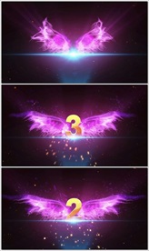 紫色翅膀倒计时婚宴婚庆LED