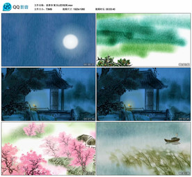 读唐诗 LED舞台背景视频成品